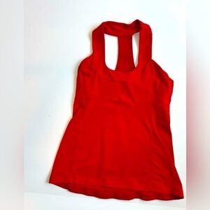 Lululemon Red Racerback Built-In Bra Tank Workout Top- Sz 8